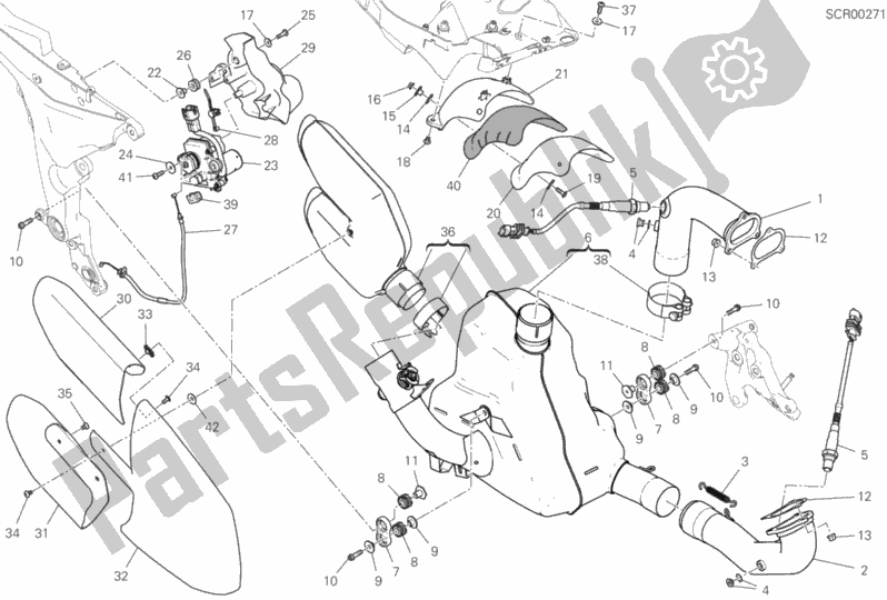 All parts for the Exhaust System of the Ducati Multistrada 1260 S D-air 2019